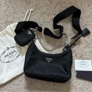 Prada Redition 2005 Black Nylon Crossbody Strap/Belt